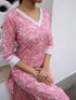 Pink Cotton Floral Regular Kurta Set